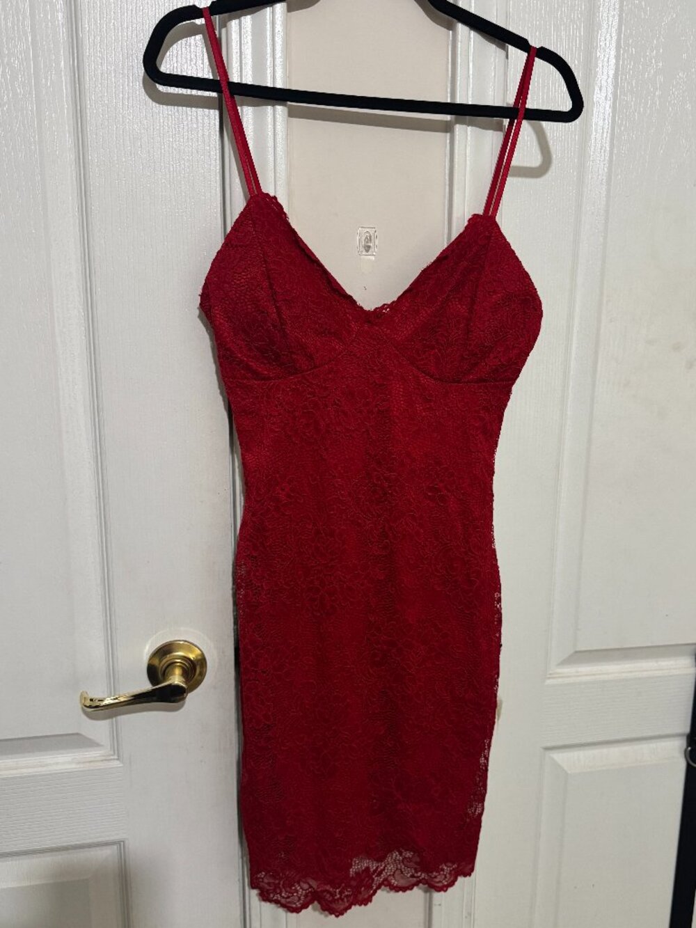 Windsor Red Lace Bodycon Mini Dress Size M
